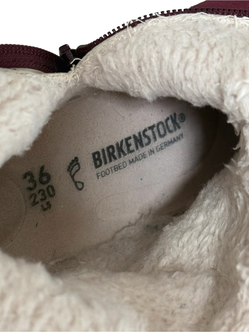 Birkenstock Women’s 36 / 5 - 5.5 Burgundy Suede Shearling Lined Ankle Zip Boots - Picture 13 of 13